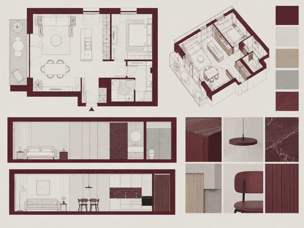 Plans et coupes d’un appartement aménagé sur mesure